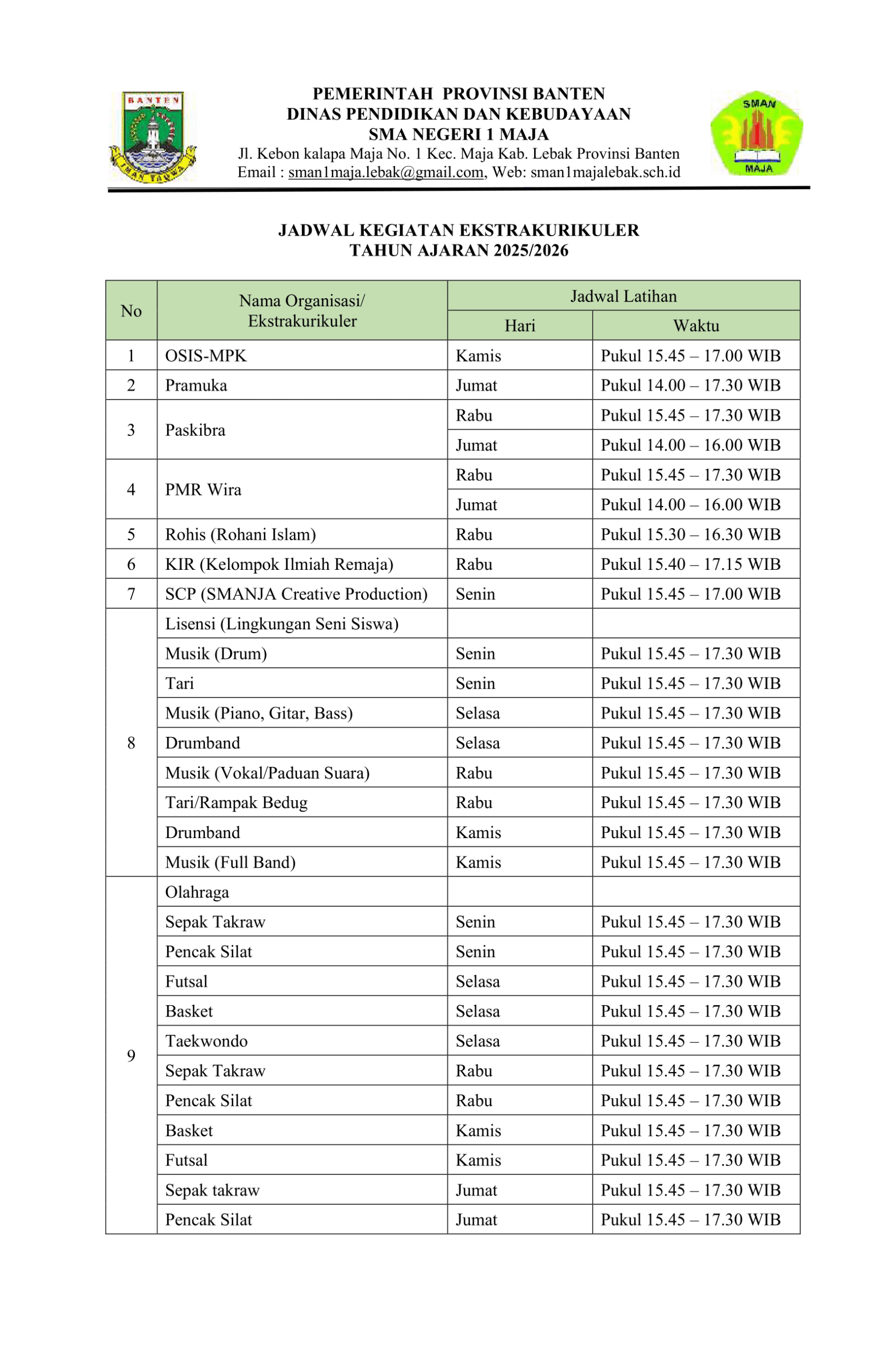 Jadwal Kelas XI & XII - 3